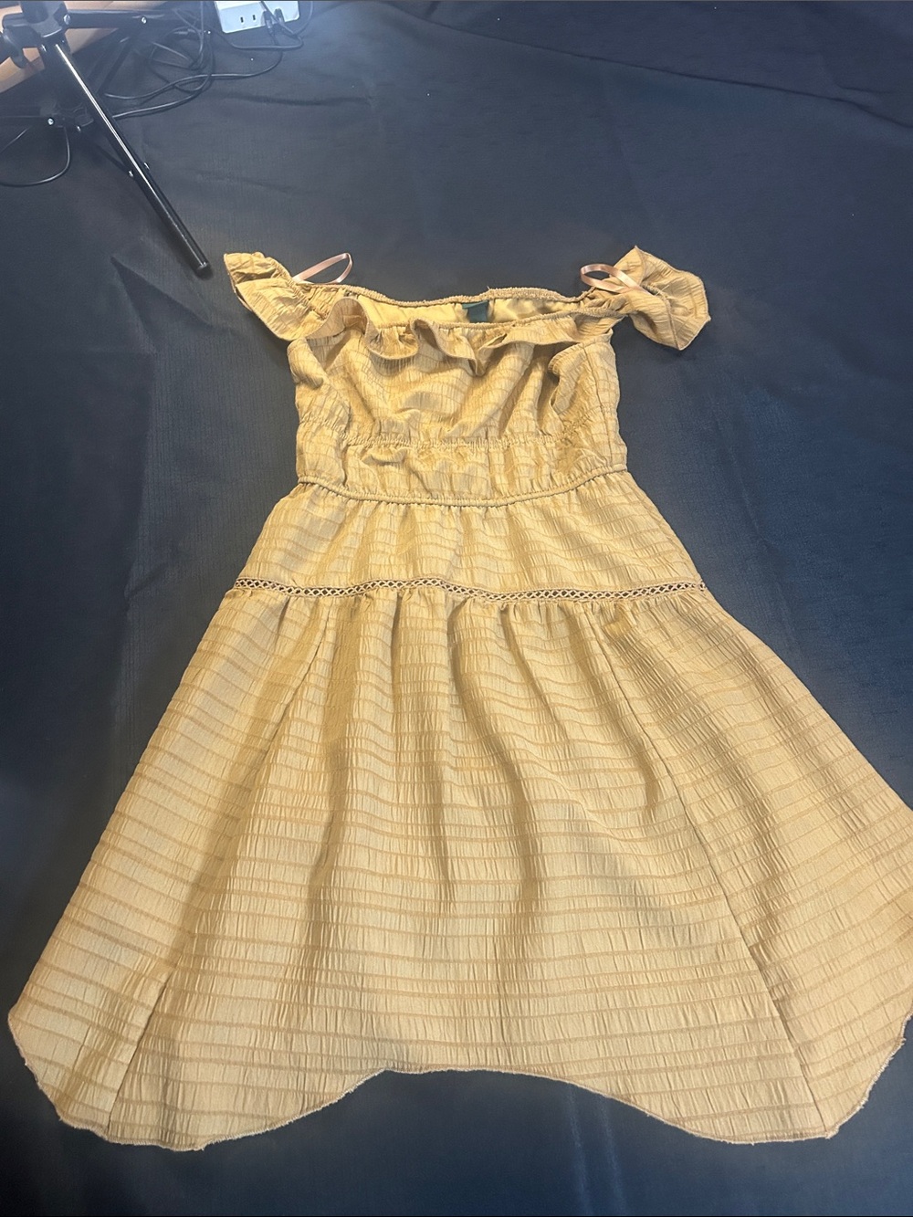 wild fable Yellow Ruffle Eyelet Sundress